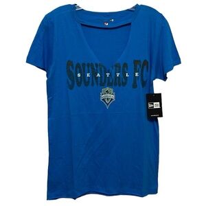 Seattle Sounders FC MLS V-Neck Women’s Soccer T-Shirt. Size M